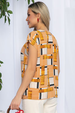 Блуза Летний сезон (бежевый мультиколор) Б13151-44М - Lt collection фото 4