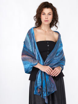 Большой, мягкий, тонкий и очень нежный двусторонний палантин с рисунком - Tantino фото 11