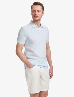 A__k Mavi Slim Fit %100 Pamuk Apa_ Yaka Ti__rt