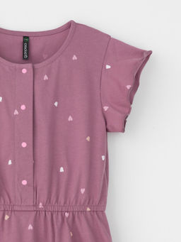 КР 5792-1/темная орхидея,сердечки платье для дев