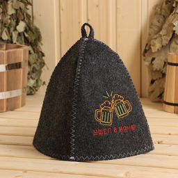 Цена за 5 шт. Шапка для бани с вышивкой Ушел в баню, серая, фасовка 5шт