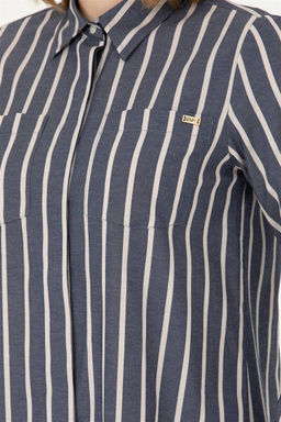 Женская темно-синяя рубашка с длинным рукавом - U.s. polo assn фото 7