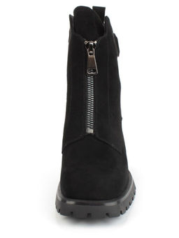 04-M3-L855 BLACK Ботильоны зимние женские (натуральная замша, натуральный мех) - Фабричный китай фото 8
