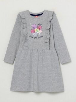 CRB wear/CWKG 62813-11-282 Платье для девочки, светло-серый меланж/Ex.Cherubino