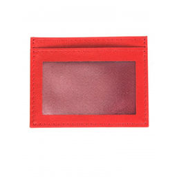 Обложка пропуск/карточка/проездной Croco-В-223 натуральная кожа красный матовый (16) 263941  фото 2