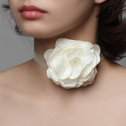 Чокер «Танго» бутон, цвет белый, 30 см