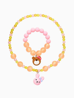 Набор детский «Выбражулька. Мишка и заяц», 2 предмета: бусы, браслет, разноцветный