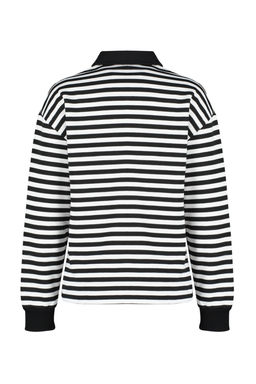 TRENDYOLMILLA Mavi Cizgili Polo Yaka Kal?n Ici Polarl? Oversize Orme Sweatshirt TWOAW24SW00344 фото 8
