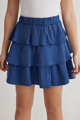 TRENDYOLMILLA Lacivert Etegi F?rf?r Detayl? Beli Lastikli Mini Boy Dokuma Etek TWOSS25ET00047  фото 4