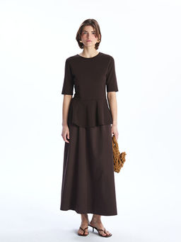 Bisiklet Yaka Peplum Bluz