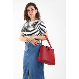 Сумка-тоут на клапане, цвет бордовый - Simaland фото 4