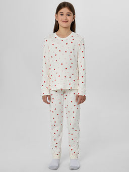 Комплект для девочек с узором сердечки