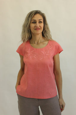 100% ЛЁН Блуза с вышивкой