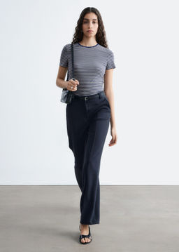 Pantalones rectos con pliegues marcados - H&m фото 7