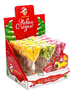 Цена за 36 шт. Леденец на палочке: апельсин, маракуйя, вишня, 24 г