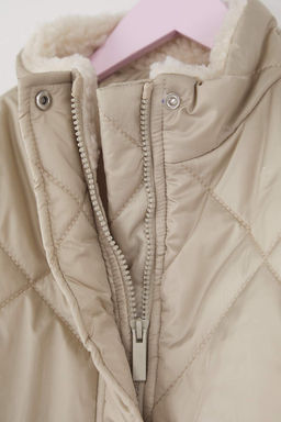 Tas Duz/Basic Dik Yaka Kal?n Kapitoneli Regular K?z Cocuk Mont TKDAW26MO00011 - Trendyolmilla фото 4