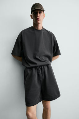 CAMISETA B?SICA LAVADA / Antracita oscuro - Zara фото 6
