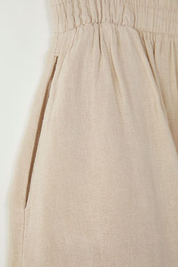 TRENDYOLMILLA Beyaz %100 Keten Beli Lastikli Midi Etek TWOSS24ET00153 фото 27