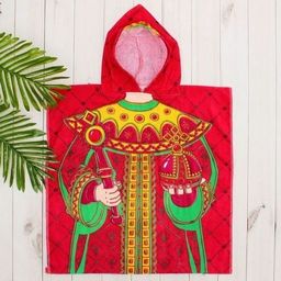 Детское пончо Царь 60*120 см. велюр-махра хлопок 100% - Лен поволжья фото 2