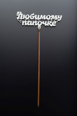 Топпер 5 шт "Любимому Папочке" №23, белый, фанера (120*46*4 мм)