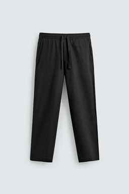 PANTAL?N RELAXED FIT ALGOD?N - LINO / Negro - Zara фото 6
