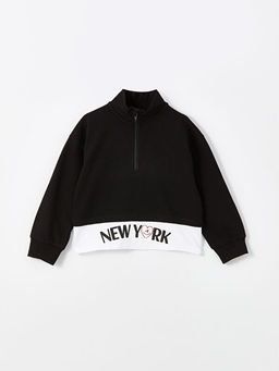 Dik Yaka K?z ?ocuk Sweatshirt