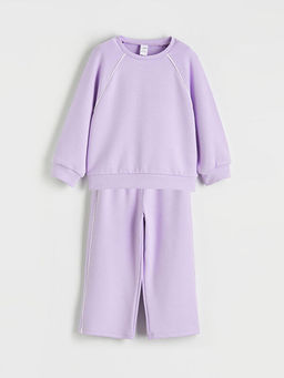 Bisiklet Yaka K?z ?ocuk Sweatshirt ve E?ofman Alt?