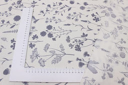 Сатин Ботаника - монохром цв.кремовый/сланцево-серый, ш.2.35м, хлопок-100%, 120гр/м.кв - Купава фото 3