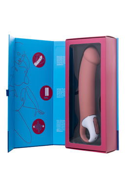 Нереалистичный вибратор Satisfyer Vibes Master, силикон, бежевый, 23,5 см.  фото 10