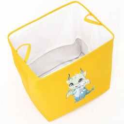 Корзина для хранения игрушек с затяжкой на веревке, 40×50×48 см, жёлтая