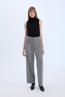 Wide Leg Yuksek Bel Genis Duz Paca Pensli Flanel Pantolon - Defacto фото 4