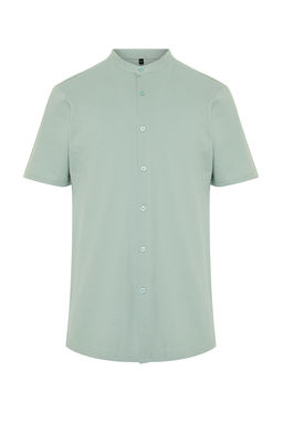 TRENDYOL MAN Siyah Slim Fit Hakim Yaka K?sa Kollu Orme Pike Yazl?k Gomlek TMNSS22GO0025 - Trendyolmilla фото 9