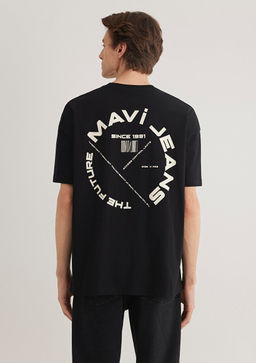 Mavi Jeans S?rt Bask?l? Siyah Tisort  фото 5