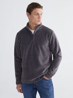 Dik Yaka Polar Erkek Sweatshirt