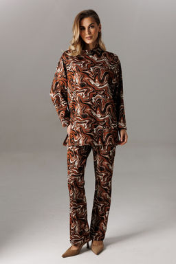 Костюм Lars Style 1195 шоколадно-молочный принт