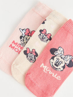 Minnie Mouse Bask?l? K?z Bebek Soket ?orap 3l? - Waikiki фото 3