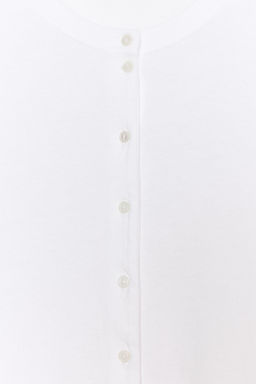 CAMISETA ALGOD?N 100% BOTONES / Blanco - Zara фото 7