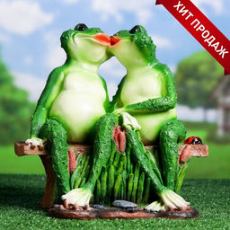 Садовая фигура из полистоуна «Лягушки на лавочке», 32×20×30 см
