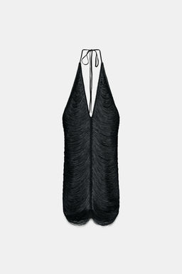 FRINGED HALTER SHORT DRESS - Zara фото 8