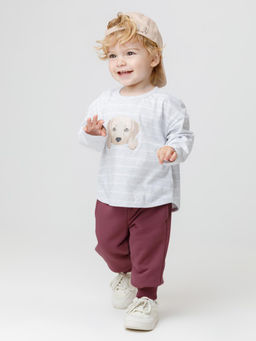 КР 302908/св.серый меланж,полоска к630 лонгслив (футболка дл.рукав) д/мал яс