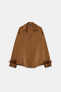 FEATHER SATIN BLOUSE - Zara фото 16