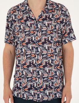 Lacivert Comfort Fit K_sa Kollu G_mlek