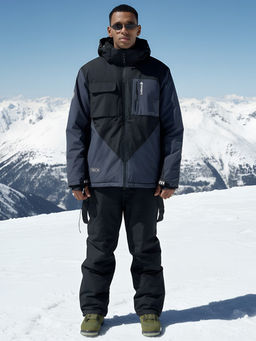 Горнолыжный костюм мужской зимний темно-синего цвета 392TS