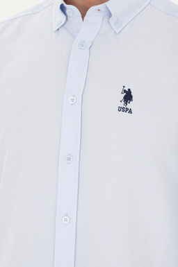 Мужская голубая базовая рубашка с длинным рукавом Неожиданная скидка в корзине - U.s. polo assn фото 7