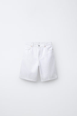 BERMUDA DENIM RELAXED BAGGY / Blanco roto