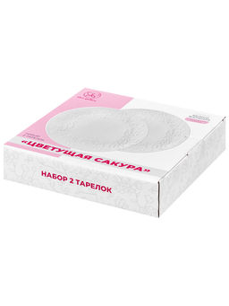 Набор тарелок 2 пр. 17,5*17,5*2 см Цветущая сакура, фарфор - Elan gallery фото 6