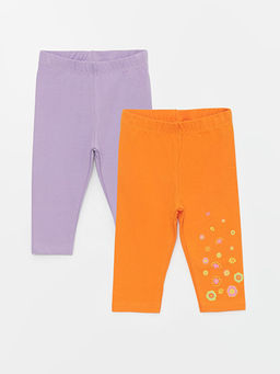 Beli Lastikli ?i?ek Desenli K?z Bebek Tayt 2li