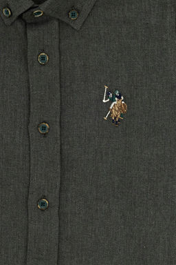 Темно-зеленая рубашка с длинным рукавом для мальчика - U.s. polo assn фото 4