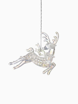 Ёлочная игрушка Зимнее волшебство. Олень резной, 10.512 см, прозрачный перламутр  фото 9