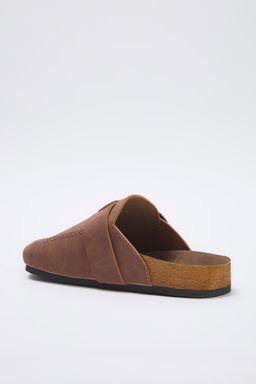 Ac?k Kahverengi Onu Kapal? Kemer Tokal? Kare Burun Duz Kad?n Sabo Terlik TAKSS25TE00000